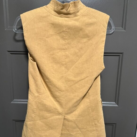 Veronica Beard | Amika Double-Breasted Vest in Camel Tan - Picture 5 of 8